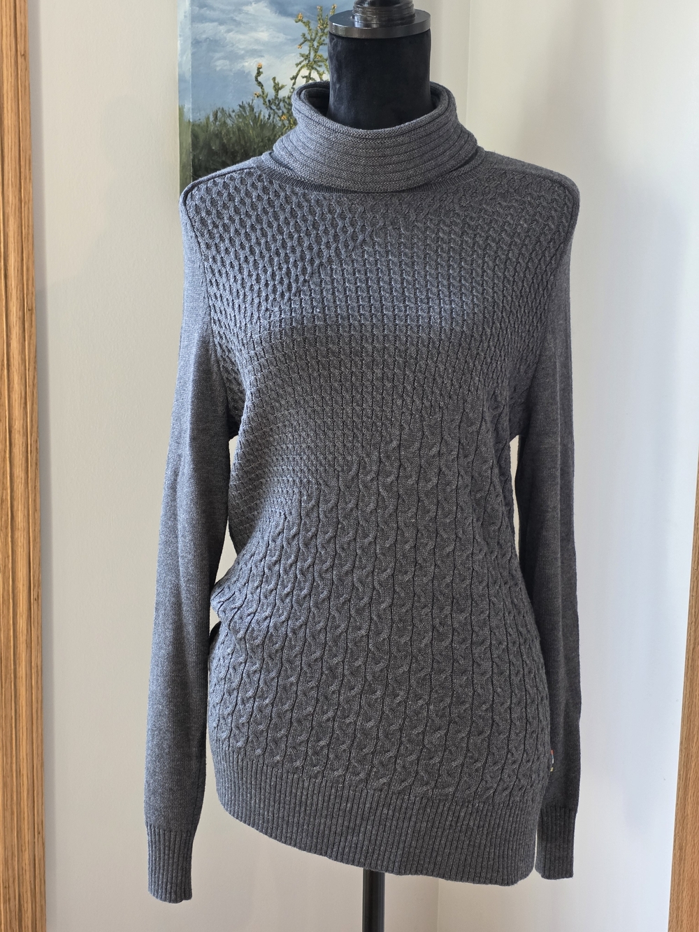 Smartwool Dacono Ski Funnel NeckSweater In Charcoal Heather- Women's Large